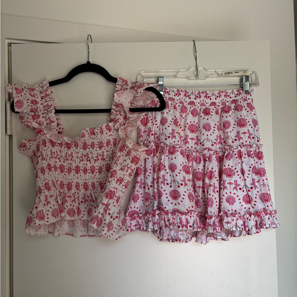 Hill House Pink and White Seashell Set